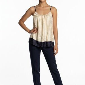 Dries Van Noten Cream and Blue Camisole RARE